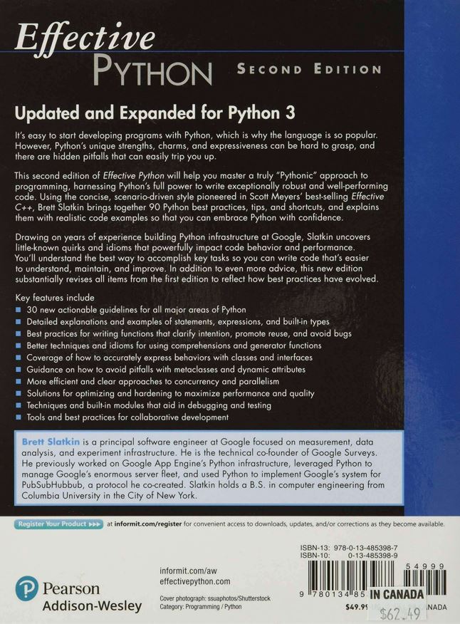 Effective Python (back cover)